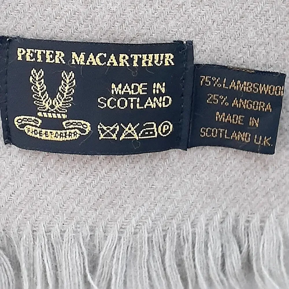 Peter Macarthur Lambswool & Angora Scarf 59 x 10.75 Made in Scotland